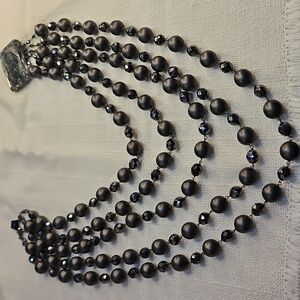 Giorgio Armani Black Multi-Strand Necklace